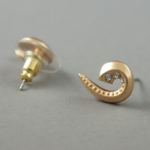Gold and crystal stud earrings