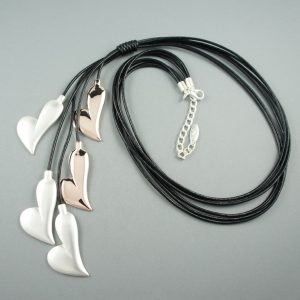 Silver and rose gold heart necklace