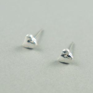 Silver heart-shaped studs