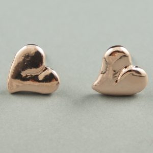 Rose gold heart earrings