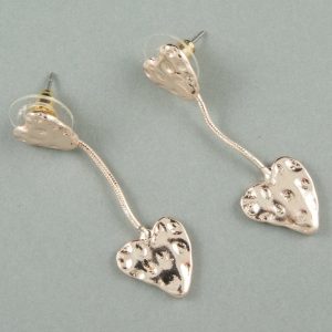 Heart rose gold earrings