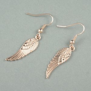 Rose gold angel wing earrings