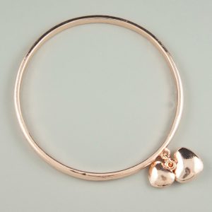 Charm bangle in rose gold