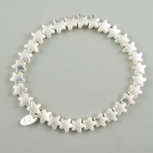 Matt silver star bracelet