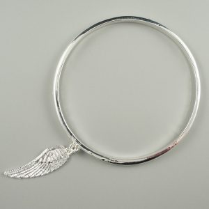 Charm bangle in silver
