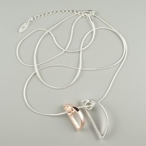 Long silver fashion necklace