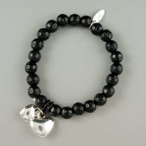 Faye heart bracelet black