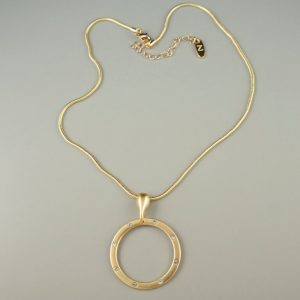 Cora matt gold pendant