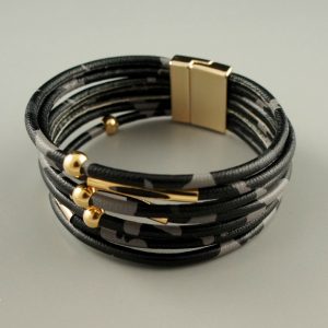 Black animal print bracelet