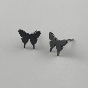 Gossamer black butterfly earrings
