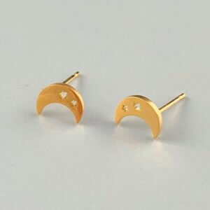 Laluna gold moon earrings
