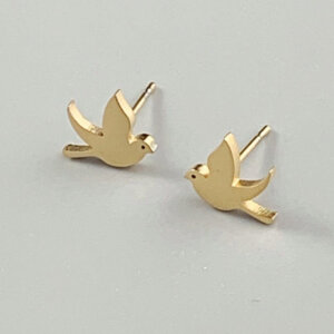 Lovebird gold earrings