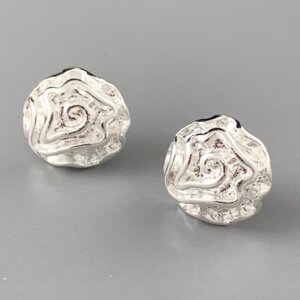 Rosy silver earrings