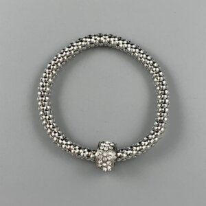 Ice silver coloured bracelet with crystal studded cuff.